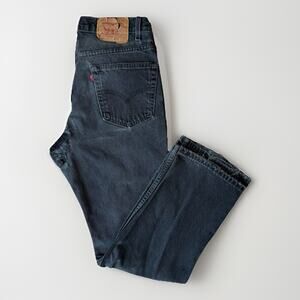 Vintage Levis 517 Jeans 30 Black Patchwork 80s Denim Made in USA Boot Cut 0260